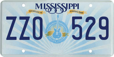 MS license plate ZZO529