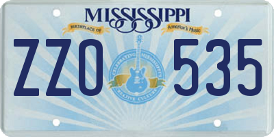 MS license plate ZZO535