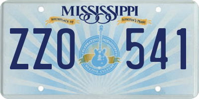MS license plate ZZO541