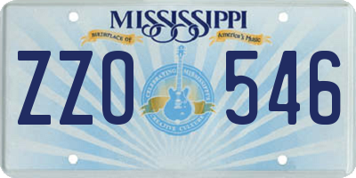 MS license plate ZZO546