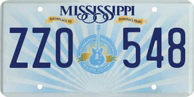 MS license plate ZZO548