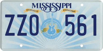 MS license plate ZZO561