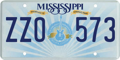 MS license plate ZZO573