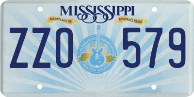 MS license plate ZZO579