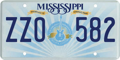 MS license plate ZZO582