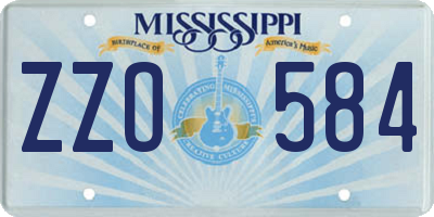 MS license plate ZZO584