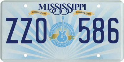 MS license plate ZZO586