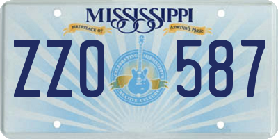 MS license plate ZZO587