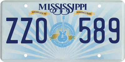 MS license plate ZZO589