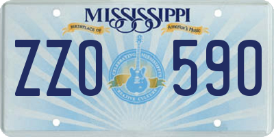MS license plate ZZO590