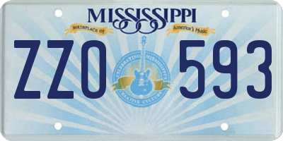 MS license plate ZZO593
