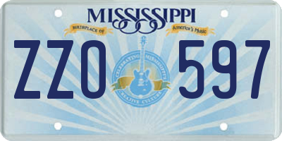MS license plate ZZO597