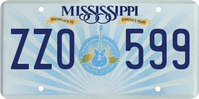 MS license plate ZZO599
