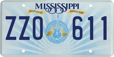 MS license plate ZZO611