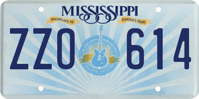 MS license plate ZZO614