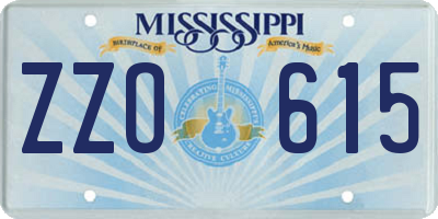 MS license plate ZZO615