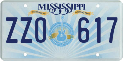 MS license plate ZZO617