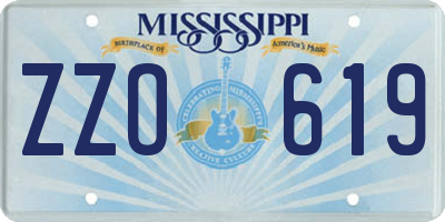 MS license plate ZZO619