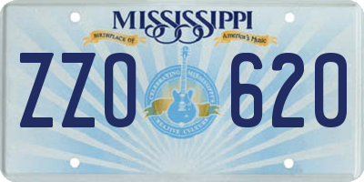 MS license plate ZZO620