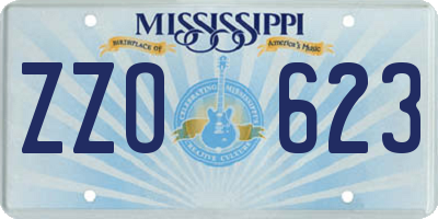 MS license plate ZZO623
