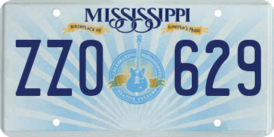 MS license plate ZZO629