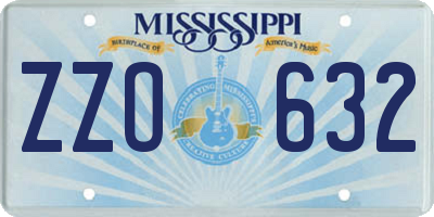 MS license plate ZZO632