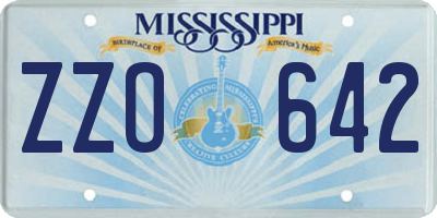 MS license plate ZZO642