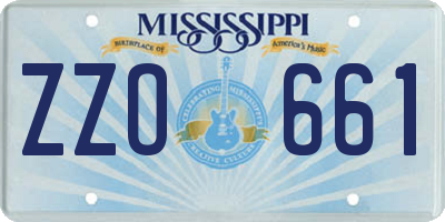 MS license plate ZZO661