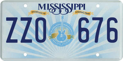 MS license plate ZZO676
