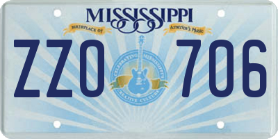 MS license plate ZZO706