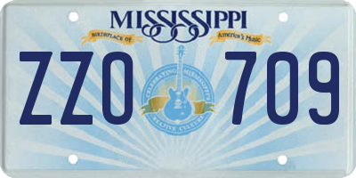 MS license plate ZZO709