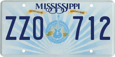 MS license plate ZZO712