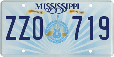 MS license plate ZZO719