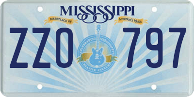 MS license plate ZZO797