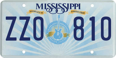 MS license plate ZZO810