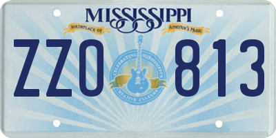 MS license plate ZZO813