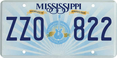 MS license plate ZZO822