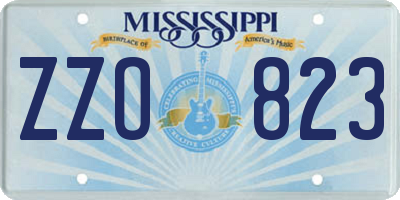 MS license plate ZZO823