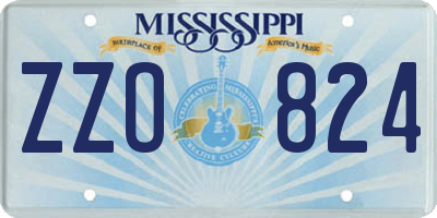 MS license plate ZZO824