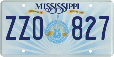 MS license plate ZZO827