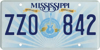 MS license plate ZZO842