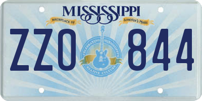 MS license plate ZZO844