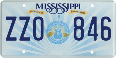 MS license plate ZZO846