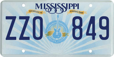 MS license plate ZZO849