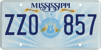 MS license plate ZZO857