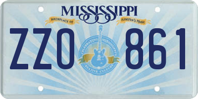 MS license plate ZZO861