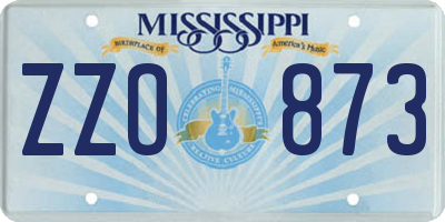 MS license plate ZZO873