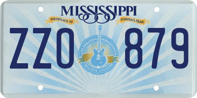 MS license plate ZZO879