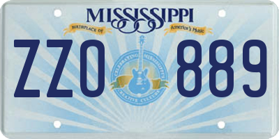 MS license plate ZZO889