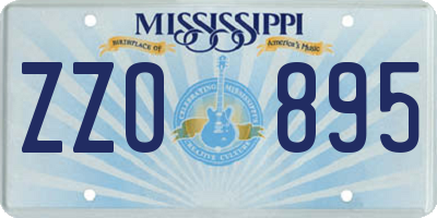 MS license plate ZZO895